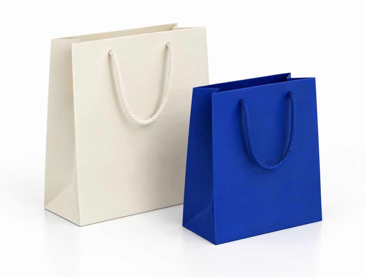 Shopping bags — Rope handle + inverted fold